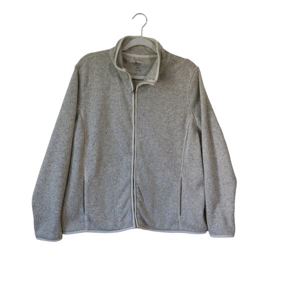 Women's Bass Full Zip Knit Jacket Oatmeal Color XXL - Picture 1 of 4